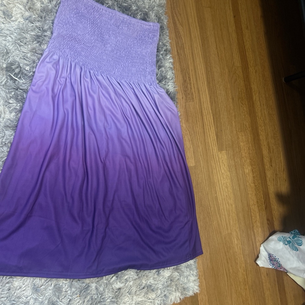 Chic Purple Ombre High Low Skirt